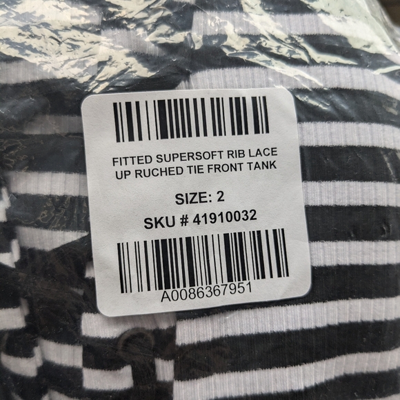 Torrid Fitted Super Soft Rib Lace Up Ruched Tie Front Crop Tank - 2 - Picture 6 of 7